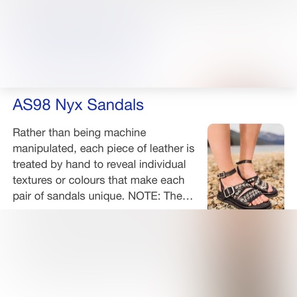 A.S. 98 Nyx Studded Sandals Size 7 NWT - Picture 6 of 16